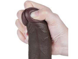 Реалистичный фаллос черного цвета на присоске Sliding Skin Dual Layer Dong, 20,8 см, Ø 4 см-foto13