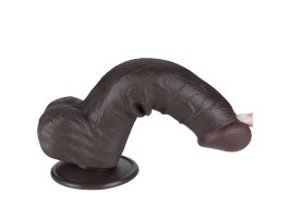 Реалистичный фаллос черного цвета на присоске Sliding Skin Dual Layer Dong, 20,8 см, Ø 4 см-foto7