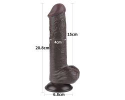 Реалистичный фаллос черного цвета на присоске Sliding Skin Dual Layer Dong, 20,8 см, Ø 4 см-foto12