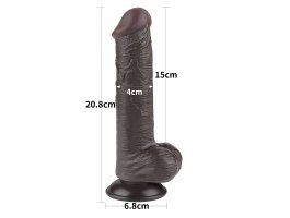 Реалистичный фаллос черного цвета на присоске Sliding Skin Dual Layer Dong, 20,8 см, Ø 4 см-foto12