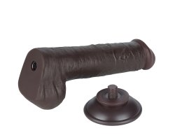 Реалистичный фаллос черного цвета на присоске Sliding Skin Dual Layer Dong, 20,8 см, Ø 4 см-foto6