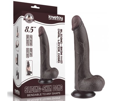 Реалистичный фаллос черного цвета на присоске Sliding Skin Dual Layer Dong, 22 см, Ø 4 см Реалистичный фаллос черного цвета на присоске Sliding Skin Dual Layer Dong, 22 см, Ø 4 см