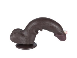 Реалистичный фаллос черного цвета на присоске Sliding Skin Dual Layer Dong, 22 см, Ø 4 см-foto8