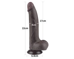 Реалистичный фаллос черного цвета на присоске Sliding Skin Dual Layer Dong, 22 см, Ø 4 см-foto6