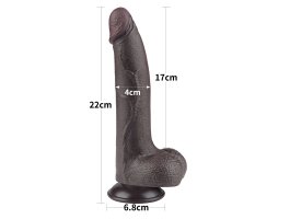 Реалистичный фаллос черного цвета на присоске Sliding Skin Dual Layer Dong, 22 см, Ø 4 см-foto6