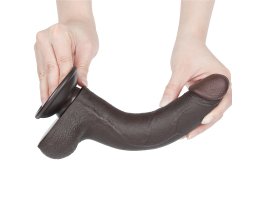 Реалистичный фаллос черного цвета на присоске Sliding Skin Dual Layer Dong, 22 см, Ø 4 см-foto7