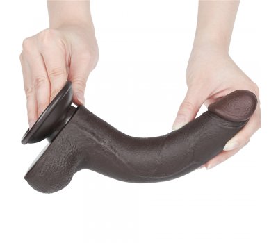 Реалистичный фаллос черного цвета на присоске Sliding Skin Dual Layer Dong, 22 см, Ø 4 см Реалистичный фаллос черного цвета на присоске Sliding Skin Dual Layer Dong, 22 см, Ø 4 см