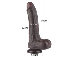 Реалистичный фаллос черного цвета на присоске Sliding Skin Dual Layer Dong, 22 см, Ø 4,3 см-foto14