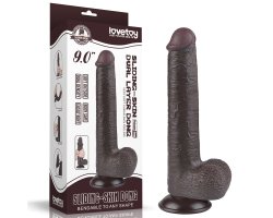 Реалистичный фаллос черного цвета на присоске Sliding Skin Dual Layer Dong, 22 см, Ø 3,7 см Реалистичный фаллос черного цвета на присоске Sliding Skin Dual Layer Dong, 22 см, Ø 3,7 см