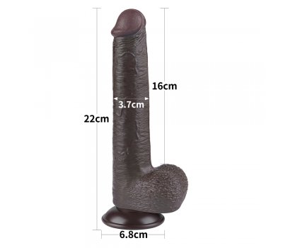 Реалистичный фаллос черного цвета на присоске Sliding Skin Dual Layer Dong, 22 см, Ø 3,7 см Реалистичный фаллос черного цвета на присоске Sliding Skin Dual Layer Dong, 22 см, Ø 3,7 см