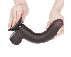 Реалистичный фаллос черного цвета на присоске Sliding Skin Dual Layer Dong, 22 см, Ø 3,7 см-foto9