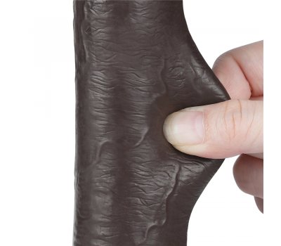 Реалистичный фаллос черного цвета на присоске Sliding Skin Dual Layer Dong, 22 см, Ø 3,7 см Реалистичный фаллос черного цвета на присоске Sliding Skin Dual Layer Dong, 22 см, Ø 3,7 см