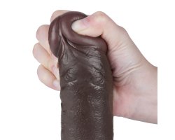 Реалистичный фаллос черного цвета на присоске Sliding Skin Dual Layer Dong, 24 см, Ø 4,3 см-foto7