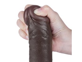 Реалистичный фаллос черного цвета на присоске Sliding Skin Dual Layer Dong, 24 см, Ø 4,3 см-foto7