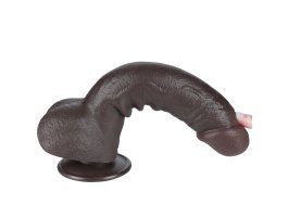 Реалистичный фаллос черного цвета на присоске Sliding Skin Dual Layer Dong, 24 см, Ø 4,3 см-foto2