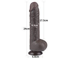 Реалистичный фаллос черного цвета на присоске Sliding Skin Dual Layer Dong, 24 см, Ø 4,3 см-foto5