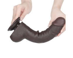 Реалистичный фаллос черного цвета на присоске Sliding Skin Dual Layer Dong, 24 см, Ø 4,3 см-foto9