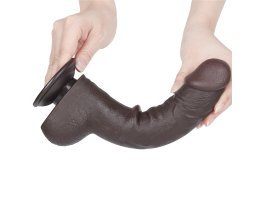 Реалистичный фаллос черного цвета на присоске Sliding Skin Dual Layer Dong, 24 см, Ø 4,3 см-foto9