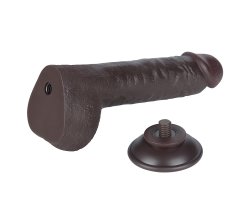 Реалистичный фаллос черного цвета на присоске Sliding Skin Dual Layer Dong, 24 см, Ø 4,3 см-foto10