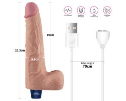 Реалистичный перезаряжаемый вибратор с мошонкой Real Softee, 25,3 см, Ø 5,1 см-foto6