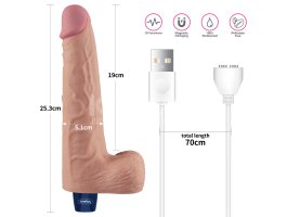 Реалистичный перезаряжаемый вибратор с мошонкой Real Softee, 25,3 см, Ø 5,1 см-foto6