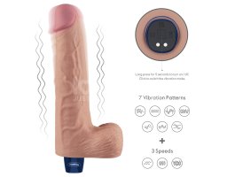 Реалистичный перезаряжаемый вибратор с мошонкой Real Softee, 25,3 см, Ø 5,1 см-foto8