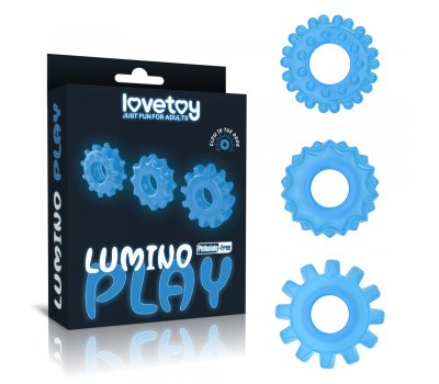 Набор светящихся в темноте эрекционных колец Lumino Play Penis Ring Набор светящихся в темноте эрекционных колец Lumino Play Penis Ring