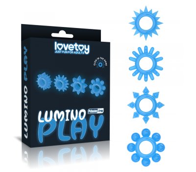 Набор из 4 светящихся в темноте эрекционных колец Lumino Play Penis Ring Набор из 4 светящихся в темноте эрекционных колец Lumino Play Penis Ring