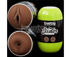 Двухсторонний мастурбатор Slider Double-Ended попка и вагина мулатки-foto3