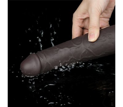 Двухслойный перезаряжаемый ротатор на присоске Platinum Silicone, 20,5 см, Ø 4,8 см