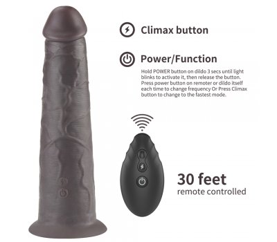 Двухслойный перезаряжаемый ротатор на присоске Platinum Silicone, 20,5 см, Ø 4,8 см