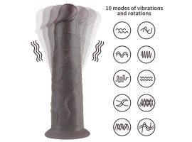 Двухслойный перезаряжаемый ротатор на присоске Platinum Silicone, 20,5 см, Ø 4,8 см-foto4
