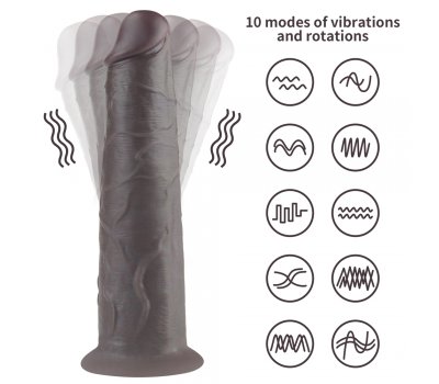 Двухслойный перезаряжаемый ротатор на присоске Platinum Silicone, 20,5 см, Ø 4,8 см