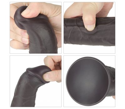 Двухслойный перезаряжаемый ротатор на присоске Platinum Silicone, 20,5 см, Ø 4,8 см