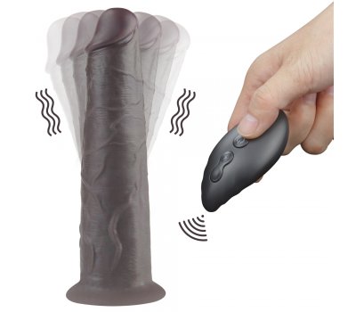Двухслойный перезаряжаемый ротатор на присоске Platinum Silicone, 20,5 см, Ø 4,8 см