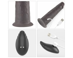 Двухслойный перезаряжаемый ротатор на присоске Platinum Silicone, 20,5 см, Ø 4,8 см-foto10