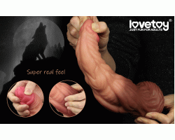 Фаллоимитатор с градиентом и ярким рельефом Platinum Silicone Cock 24,5 см, Ø 6,3 см-foto3