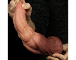 Фаллоимитатор с градиентом и ярким рельефом Platinum Silicone Cock 24,5 см, Ø 6,3 см-foto7