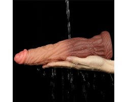 Фаллоимитатор с градиентом и ярким рельефом Platinum Silicone Cock 24,5 см, Ø 6,3 см-foto6