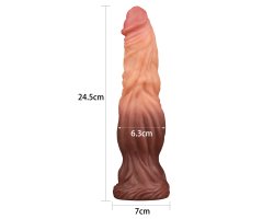 Фаллоимитатор с градиентом и ярким рельефом Platinum Silicone Cock 24,5 см, Ø 6,3 см-foto11
