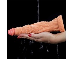 Фаллоимитатор телесного цвета с ярким рельефом Platinum Silicone Cock 24,5 см, Ø 6,3 см-foto10