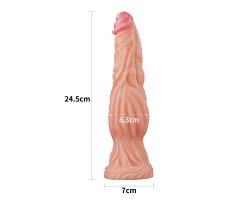 Фаллоимитатор телесного цвета с ярким рельефом Platinum Silicone Cock 24,5 см, Ø 6,3 см-foto12