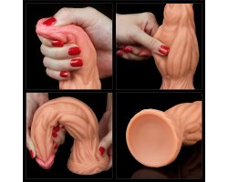 Фаллоимитатор телесного цвета с ярким рельефом Platinum Silicone Cock 24,5 см, Ø 6,3 см-foto10