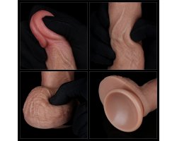 Фаллоимитатор телесного цвета с ярким рельефом Platinum Silicone Cock 18,5 см, Ø 3,7 см-foto6