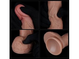 Фаллоимитатор телесного цвета с ярким рельефом Platinum Silicone Cock 18,5 см, Ø 3,7 см-foto6