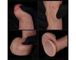 Фаллоимитатор телесного цвета с ярким рельефом Platinum Silicone Cock 20,5 см, Ø 4 см-foto9