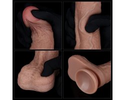 Фаллоимитатор телесного цвета с ярким рельефом Platinum Silicone Cock 21,5 см, Ø 4,2 см-foto9