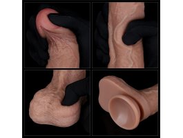 Фаллоимитатор телесного цвета с ярким рельефом Platinum Silicone Cock 21,5 см, Ø 4,2 см-foto9
