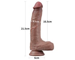 Фаллоимитатор телесного цвета с ярким рельефом Platinum Silicone Cock 21,5 см, Ø 4,2 см-foto12