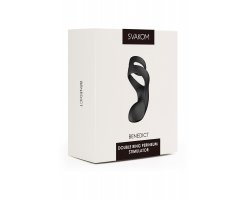 ДЕФЕКТ КОРОБКИ Вибростимулятор промежности Svakom «Benedict» с двойным коьцом, черный, 11,4 см, Ø 5,4 см-foto3